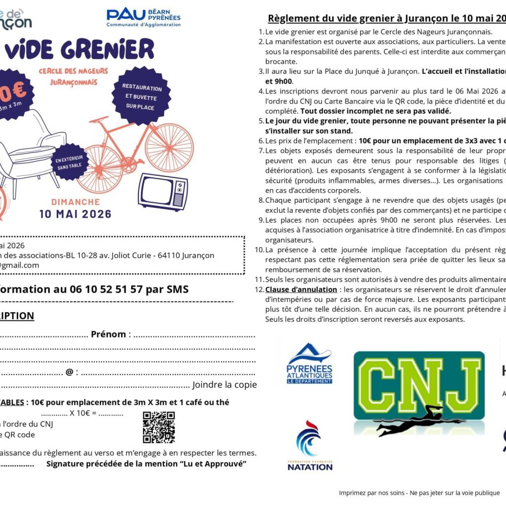 Vide Grenier 10 Mai 2026